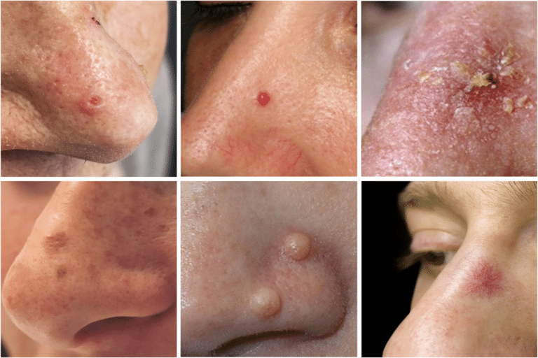 Bouton sur le nez Photos et Traitement